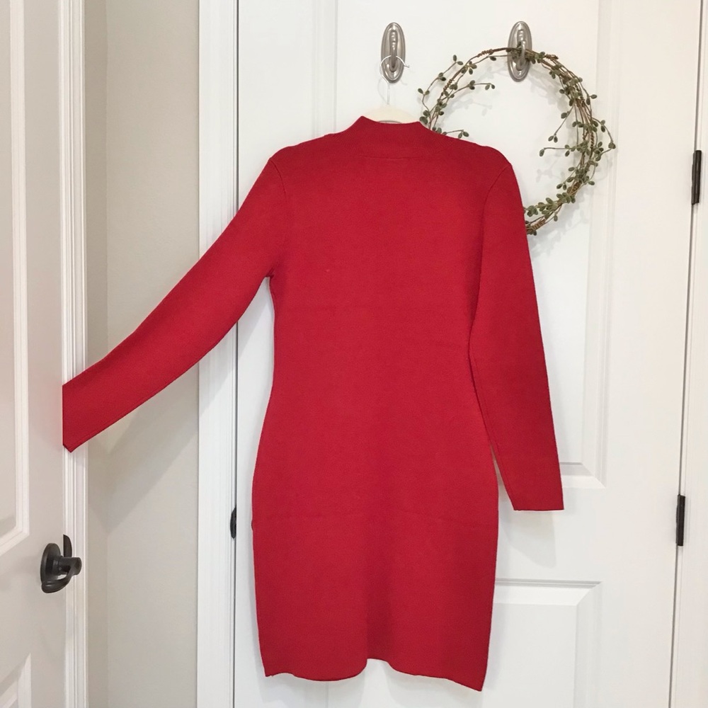 Nina Leonard Red/Gold Studded Dress Size M, EUC - Picture 5 of 6